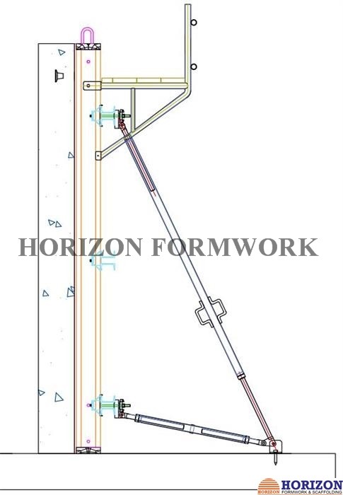 Lichtgewicht het Beklimmen Bekistingssysteem, Zelf het Beklimmen Steiger 2.4m Platform